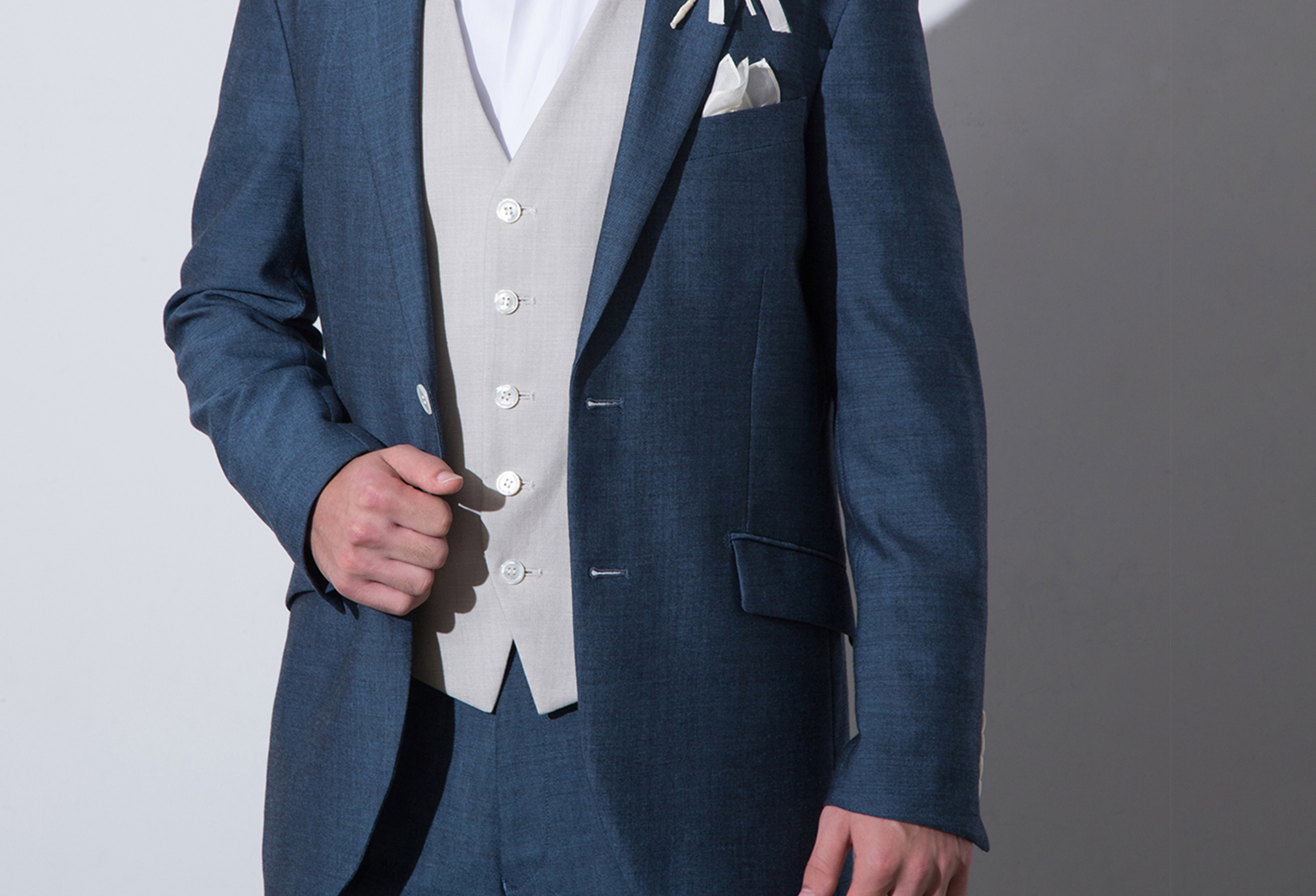 bird’s eye blue tuxedo