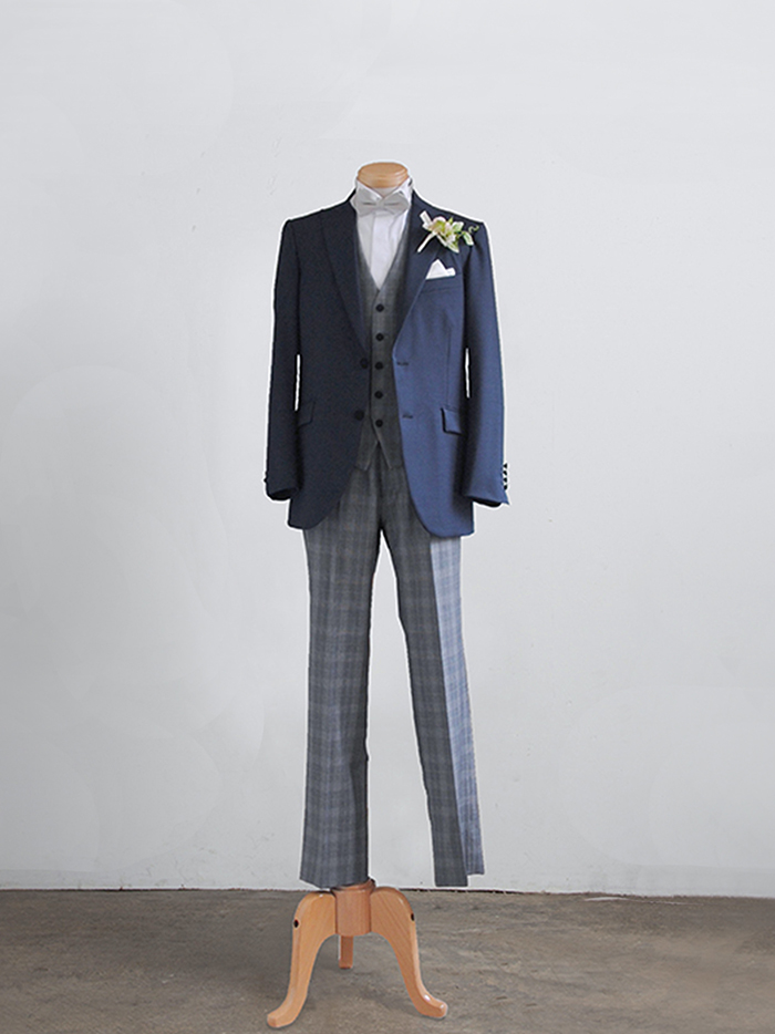 navy & glen check tuxedo